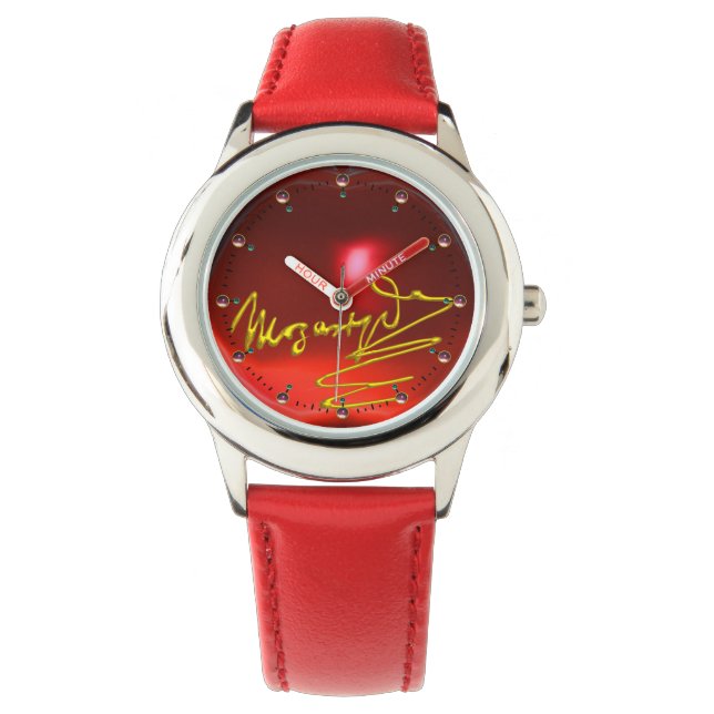 Montre HOMAGE À MOZART Composer 3D Gold Signature Rouge (devant)