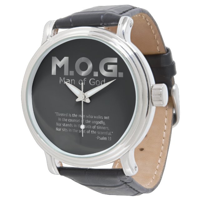Montre Homme de Dieu Prophétique Argent de Dieu Psaume 1: (Incliné)