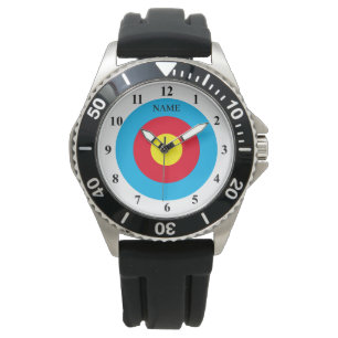 Montre homme personnalisée avec tir à l'arc cible 