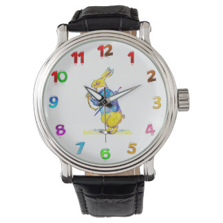Montre Hommes de surveillance de lapin blanc