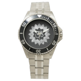 Montre *~* Hommes Grey Aum OM Méditerranée Mandala