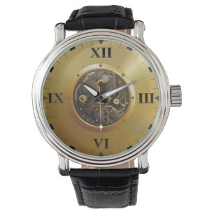 Montre horloge avec cadran romain