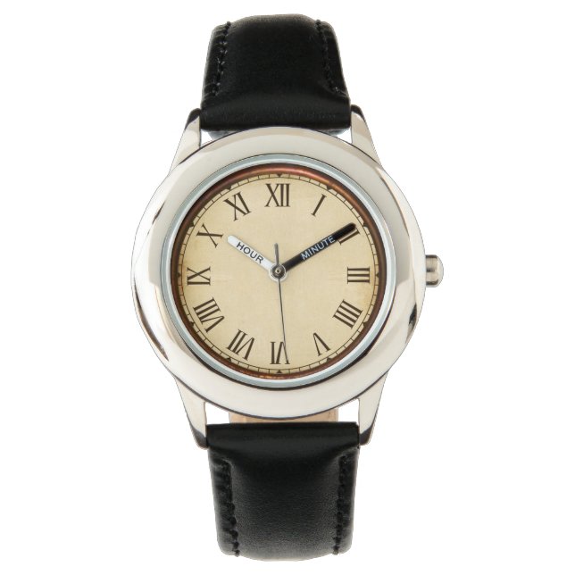 Montre Horloge avec chiffres romains (devant)
