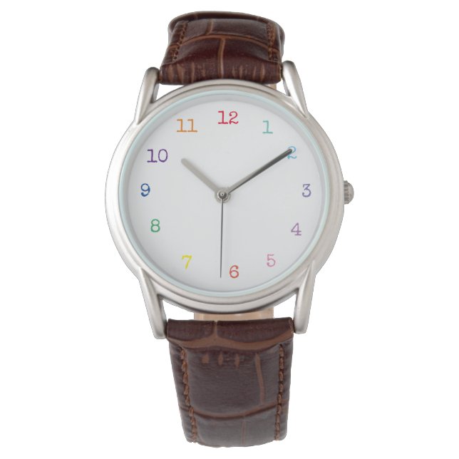 Montre horloge des numéros de couleur (devant)