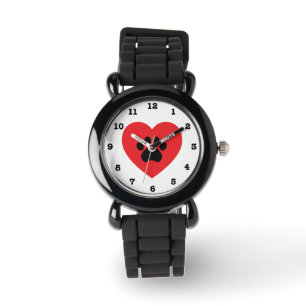 Montre Horloge Empreinte de patte numérotée