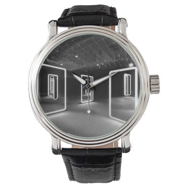 Montre Horloge moderne avec miroirs. (devant)