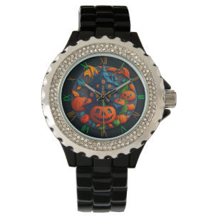 Montre Horloge murale à thème Halloween Pour Décor