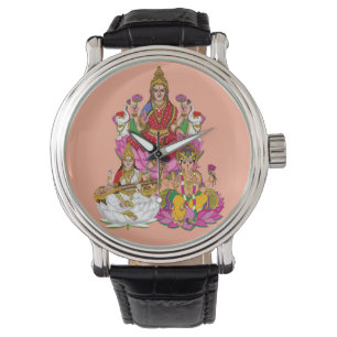 Montre Horloge murale Lakshmi Saraswati Ganesha