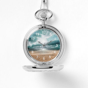 Montre Horloge personnalisée de la scène de plage