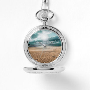 Montre Horloge personnalisée de la scène de plage