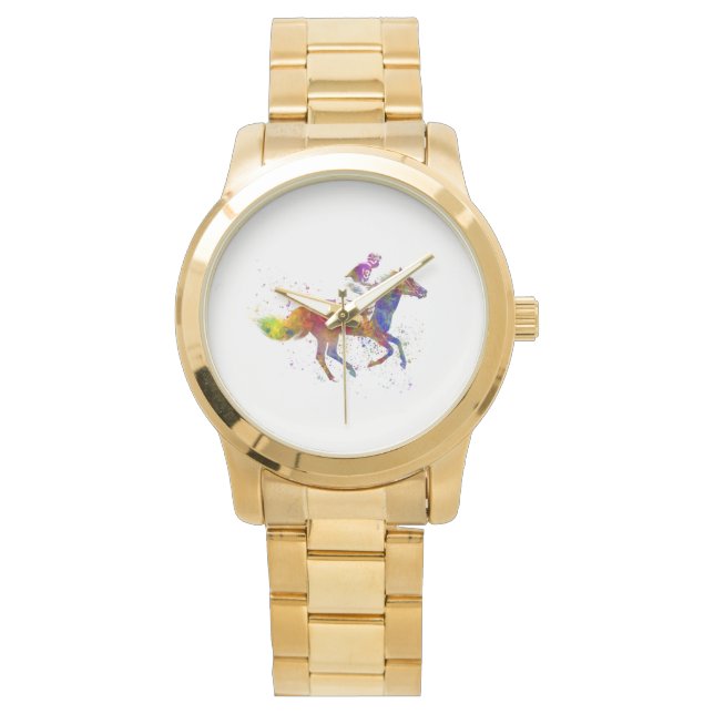 Montre Horse racing in watercolor (devant)