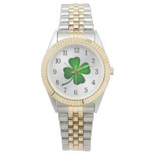 Montre Housse à quatre feuilles avec chiffres noirs
