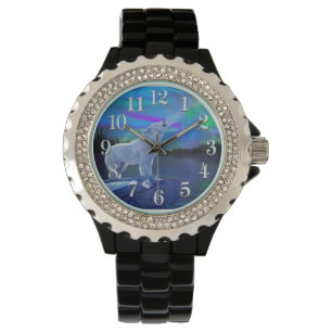 Montre Howling Arctic Wolf & Moon Wildlife Art