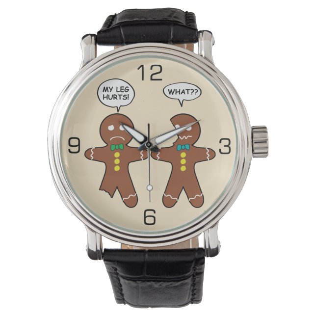 Montre Humour de Noël Gingerbread Cookie (devant)