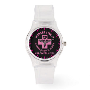 Montre Humour infirmière - RCR Sauver des vies - Grosse n