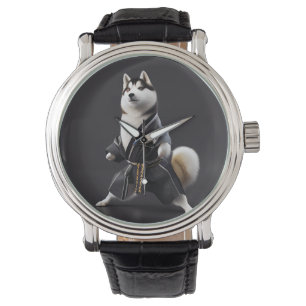 Montre Husky Dog connaît Karate, Husky Dog Karate Player