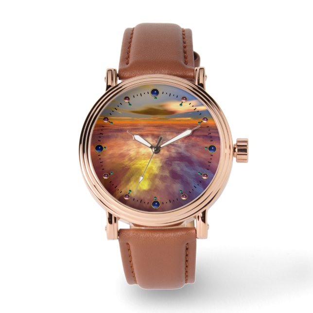 Montre HYPERION WORLD, ALIEN SEASCAPE SKY, NUAGES Sci-Fi (Recto)