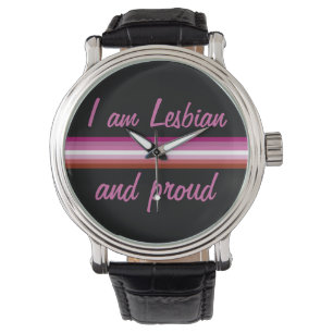 Montre I au Leasbian et Proud   Lesbian Flag on Black