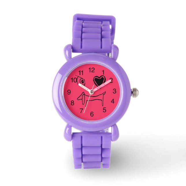 Montre I Love Dachshund Horloge (Recto)