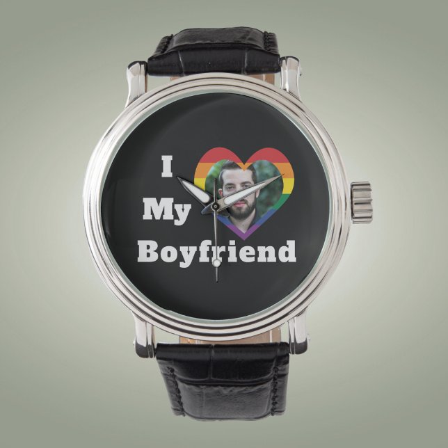 Montre I Love My Boyfriend Gay pride LGBTQ Photo personna (Créateur téléchargé)