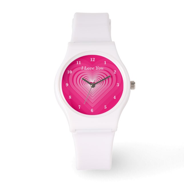 Montre I Love You - Romantic - Ajouter Votre Texte / Nom (Recto)