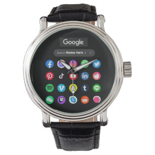 Montre Icônes de médias sociaux tendance Google barre de 