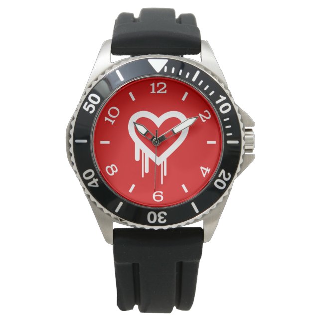 Montre Iconic Heartbleed Logo Heart for Love Dial (devant)