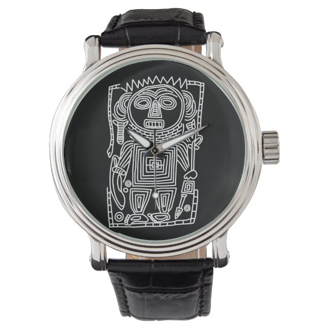 Montre idole antique pétroglyphe symbole indigène américa (devant)