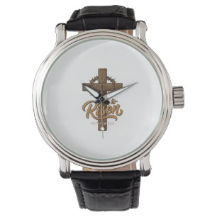 Montre Il Est Ressuscité Croix Couronne d'Épines Chemise