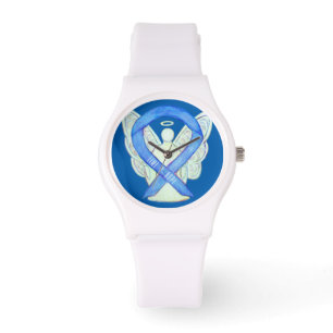 Montre Il est temps d'espérer Blue Awareness Ribbon Custo