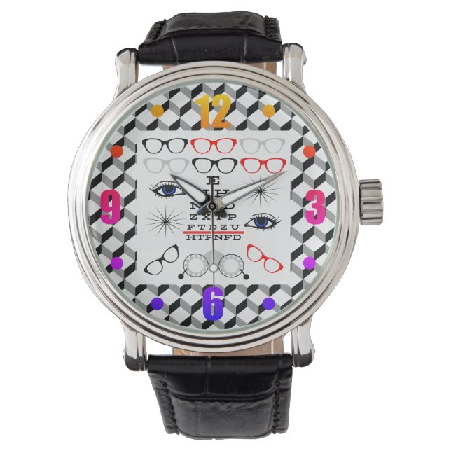 Montre Illusion optique Diagramme visuel Docteur Motif op (devant)