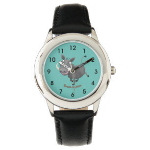 Montre Illustration amusante d'un cochon de phacochère af