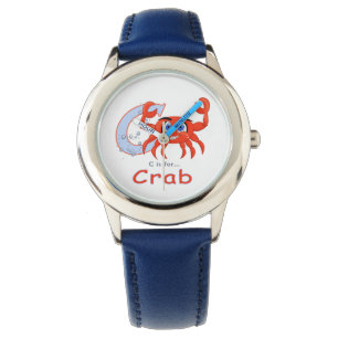 Montre Illustration de bande dessinée de crabe