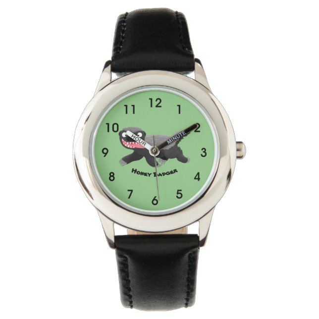 Montre Illustration de blaireau au miel affamé (devant)