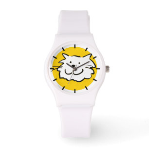 Montre Illustration de chat souriant heureux et amusant