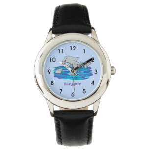 Montre Illustration de dauphins heureux adorables