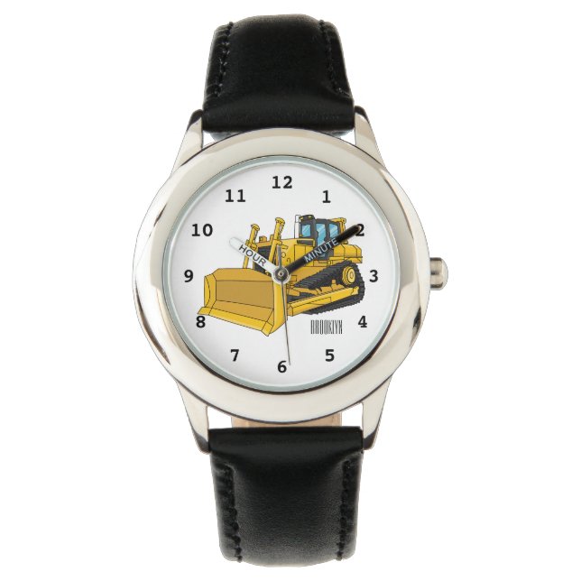 Montre Illustration de dessin animé Bulldozer (devant)