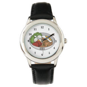 Montre Illustration de dessin animé de nouilles