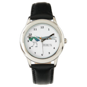 Montre illustration de dessin animé d'oiseau faisan de la