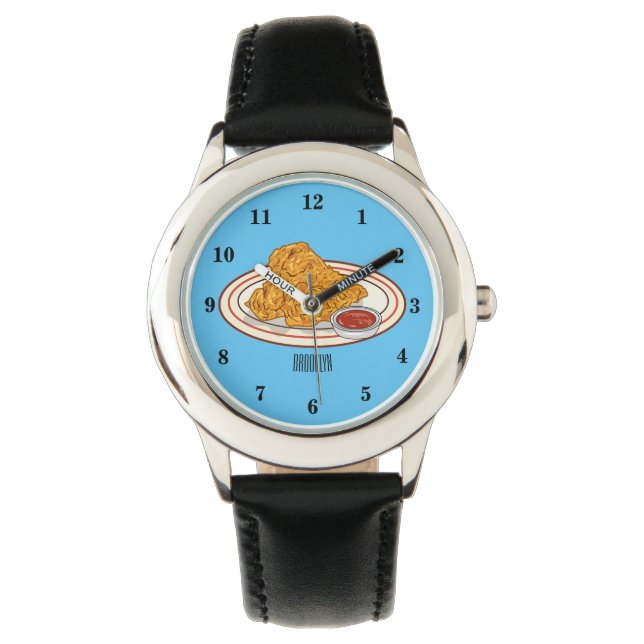 Montre Illustration de dessin animé sur le poulet frit (devant)