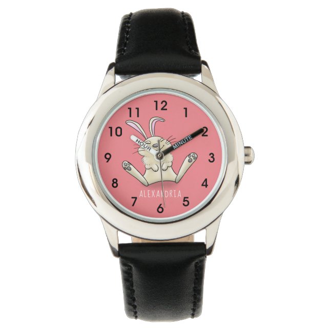 Montre Illustration de dessin de lapin lapin mou (devant)