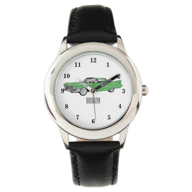 Montre Illustration de dessin de voiture classique 1959 (devant)