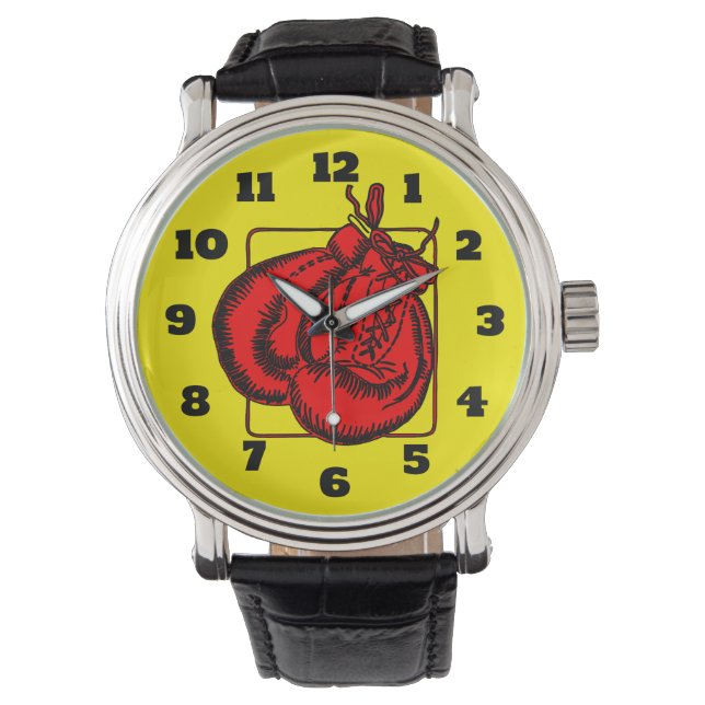 Montre Illustration de gants en boîte rouge (devant)