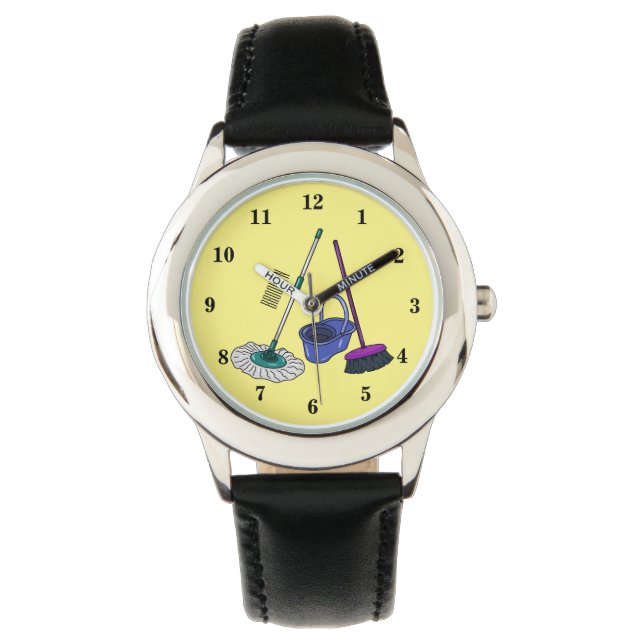 Montre Illustration de la bande dessinée Broom & mop (devant)