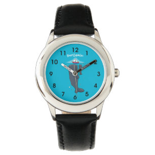 Montre Illustration de mignons baleines et voiliers