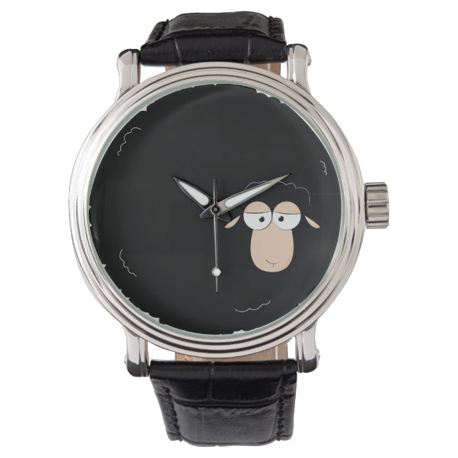 Montre Illustration de mouton noir (devant)