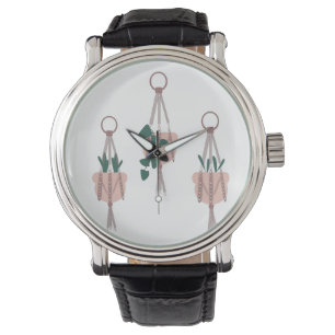 Montre Illustration de pots de plantes suspendus en macra