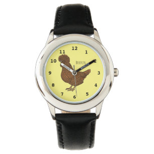 Montre Illustration de poulet à la polis chamois