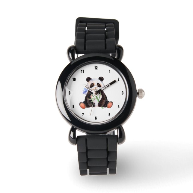 Montre Illustration des aquarelles Cute Panda (Recto)