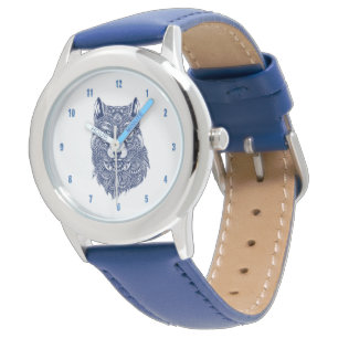 Montre Illustration détaillée du loup bleu